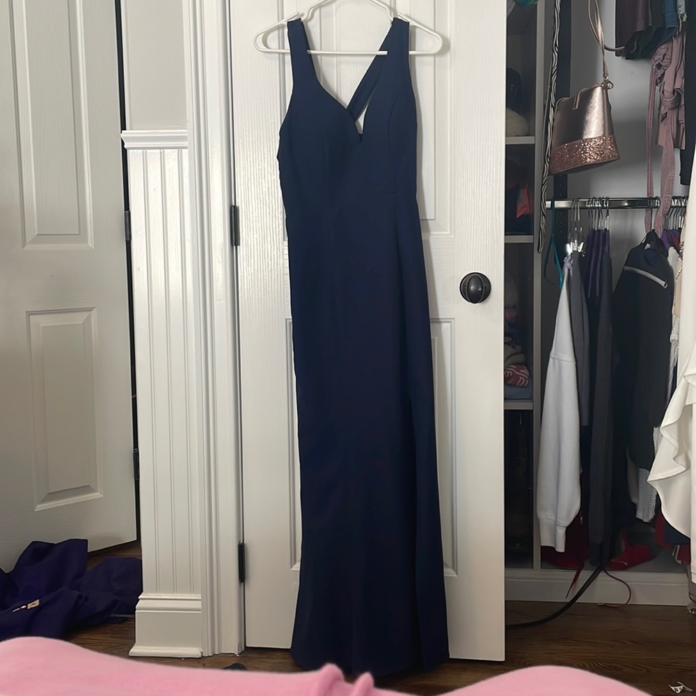 Size 4 navy blue minuet prom dress
